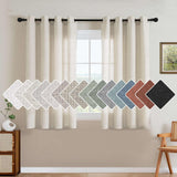 H.VERSAILTEX Natural Linen Curtains 63 inches Long for Living Room 2 Panels Back Tab Loop Pocket Textured Light Filtering Semi Sheer Curtains Rustic Farmhouse Boho Curtain for Bedroom, Sea Grass