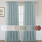 Natural Linen Rod Pocket Curtains Semi Sheer Curtains