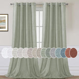 Light Filtering Linen Textured Curtains Grommet Curtains