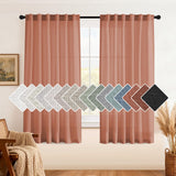 H.VERSAILTEX Natural Linen Curtains 63 inches Long for Living Room 2 Panels Back Tab Loop Pocket Textured Light Filtering Semi Sheer Curtains Rustic Farmhouse Boho Curtain for Bedroom, Sea Grass