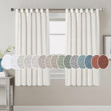 Natural Linen Tab Top Curtains Semi Sheer Curtains