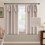 H.VERSAILTEX Linen Curtains with Valance 84 Inch Long 2 Panels Farmhouse Boho Privacy Window Curtains for Living Room Bedroom Ring/Rod Pocket Privacy Light Filtering Drapes, 52x 84 Inch, Heather Sage