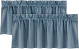 H.VERSAILTEX 100% Blackout Valances for Windows Kitchen Window Rod Pocket Privacy Decorative Curtains 2 Pack