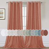 Light Filtering Linen Textured Curtains Grommet Curtains