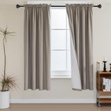 100% Blackout White Liners Window Rod Pocket Curtains