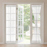 H.VERSAILTEX Linen French Door Curtains Semi Sheer Light Reducing Privacy Doors Window Cover with Tieback | Rod Pocket 1 Panel Door Shades for Glass Living Room Doorways,52" W x 72" L,Linen