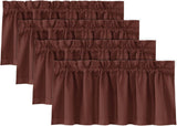 H.VERSAILTEX 100% Blackout Valances for Windows Kitchen Window Rod Pocket Privacy Decorative Curtains 2 Pack