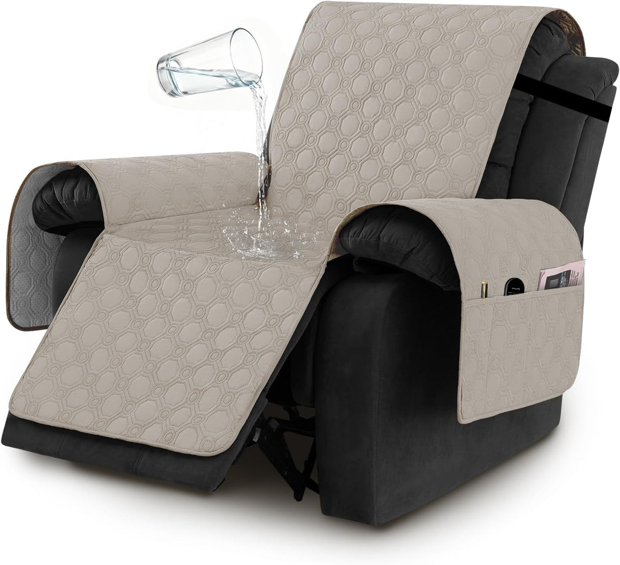 H.VERSAILTEX 100% Waterproof Recliner Chair Cover Non Slip Stay in Place with Pocket