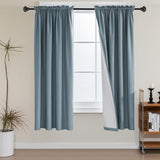 100% Blackout White Liners Window Rod Pocket Curtains