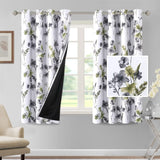 H.VERSAILTEX 100% Blackout Curtains for Living Room Camellia Floral Thermal Insulated Grommet Window Drapes 2 Panels