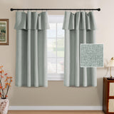 H.VERSAILTEX Linen Curtains with Valance 84 Inch Long 2 Panels Farmhouse Boho Privacy Window Curtains for Living Room Bedroom Ring/Rod Pocket Privacy Light Filtering Drapes, 52x 84 Inch, Heather Sage