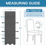 H.VERSAILTEX 100% Waterproof Dining Chair Covers Set of 6 Teddy Fleece Kitchen Chair Covers Parson Chair Slipcovers for Kitchen Dining Room, Charcoal