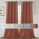 Light Filtering Linen Textured Curtains Grommet Curtains