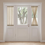 H.VERSAILTEX Linen French Door Curtains Semi Sheer Light Reducing Privacy Doors Window Cover with Tieback | Rod Pocket 1 Panel Door Shades for Glass Living Room Doorways,52" W x 72" L,Linen