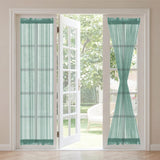 H.VERSAILTEX Linen French Door Curtains Semi Sheer Light Reducing Privacy Doors Window Cover with Tieback | Rod Pocket 1 Panel Door Shades for Glass Living Room Doorways,52" W x 72" L,Linen
