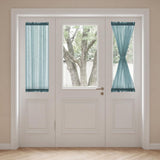 H.VERSAILTEX Linen French Door Curtains Semi Sheer Light Reducing Privacy Doors Window Cover with Tieback | Rod Pocket 1 Panel Door Shades for Glass Living Room Doorways,52" W x 72" L,Linen