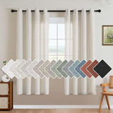H.VERSAILTEX Natural Linen Curtains 63 inches Long for Living Room 2 Panels Back Tab Loop Pocket Textured Light Filtering Semi Sheer Curtains Rustic Farmhouse Boho Curtain for Bedroom, Sea Grass
