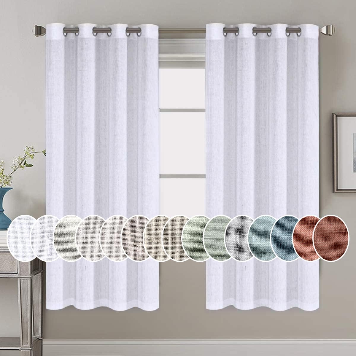 Light Filtering Linen Textured Curtains Grommet Curtains