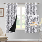 H.VERSAILTEX 100% Blackout Curtains for Living Room Camellia Floral Thermal Insulated Grommet Window Drapes 2 Panels