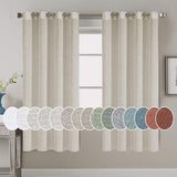 Light Filtering Linen Textured Curtains Grommet Curtains