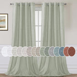 Light Filtering Linen Textured Curtains Grommet Curtains
