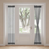 H.VERSAILTEX Linen French Door Curtains Semi Sheer Light Reducing Privacy Doors Window Cover with Tieback | Rod Pocket 1 Panel Door Shades for Glass Living Room Doorways,52" W x 72" L,Linen