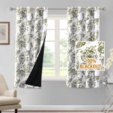 H.VERSAILTEX 100% Blackout Curtains for Living Room Camellia Floral Thermal Insulated Grommet Window Drapes 2 Panels