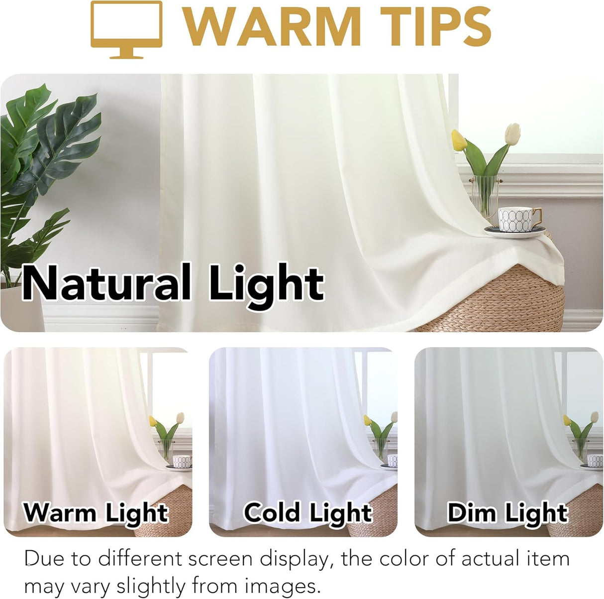 H.VERSAILTEX Sheer Curtains 84 inches Long Non-See-Through Farmhouse Curtains for Living Room Light Filtering Semi Sheer Panels for Bedroom Privacy Window Drapes 2 Panels Rod Pocket, Beige