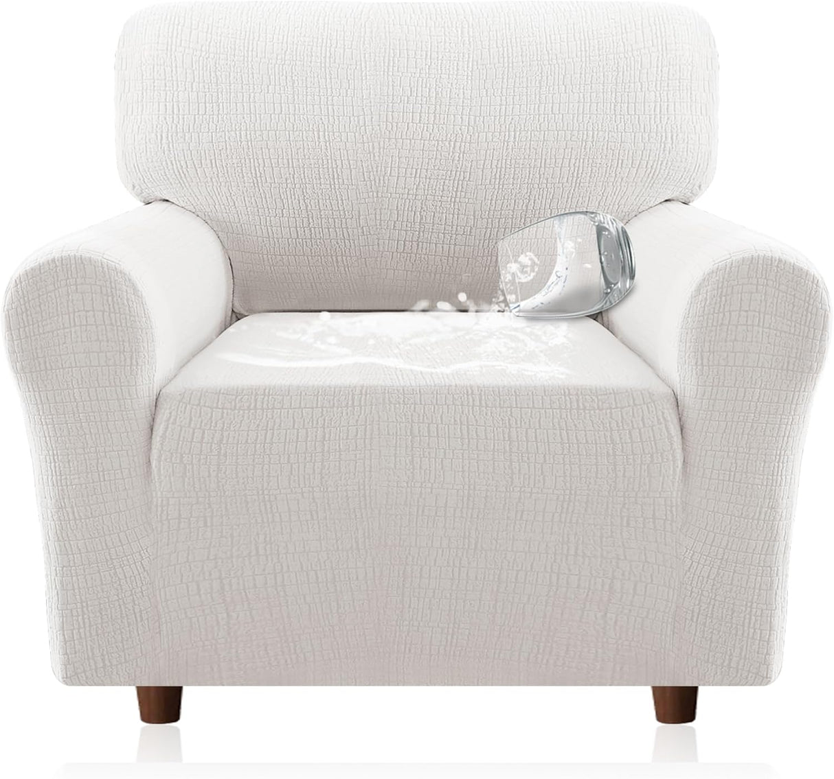 H.VERSAILTEX Jacquard Waterproof Sofa Slipcover – Stretch Couch Cover with Elastic Bottom