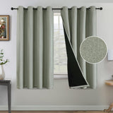H.VERSAILTEX Farmhouse Boho Curtains for Living Room, 90% Blackout Drapes for Bedroom Energy Efficient, 96 Inch Long Windows Grommet Curtains, Burlap Textured 2 Panels, W52 x L96in, Heather Ivory