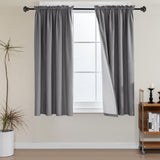 100% Blackout White Liners Window Rod Pocket Curtains