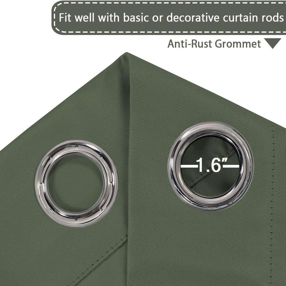 Blackout Thermal Insulated Extra Long Grommet Top Solid Color Curtains, One Panel
