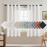 H.VERSAILTEX Natural Linen Curtains 63 inches Long for Living Room 2 Panels Back Tab Loop Pocket Textured Light Filtering Semi Sheer Curtains Rustic Farmhouse Boho Curtain for Bedroom, Sea Grass