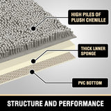 H.VERSAILTEX Bath Mat Bath Rug for Bathroom Luxury Chenille Bathroom Rug Mat Extra Soft and Absorbent Microfiber Shaggy Rugs Non Slip Rug Quick Dry Bath Mat Washable, 24 x 36 Inches, Dove Gray