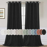 Light Filtering Linen Textured Curtains Grommet Curtains