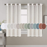 Light Filtering Linen Textured Curtains Grommet Curtains