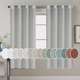Light Filtering Linen Textured Curtains Grommet Curtains