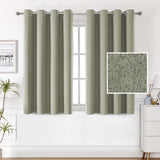 H.VERSAILTEX 100% Blackout Linen Curtains Thermal Insulated Textured Burlap Grommet Window Drapes 2 Panels