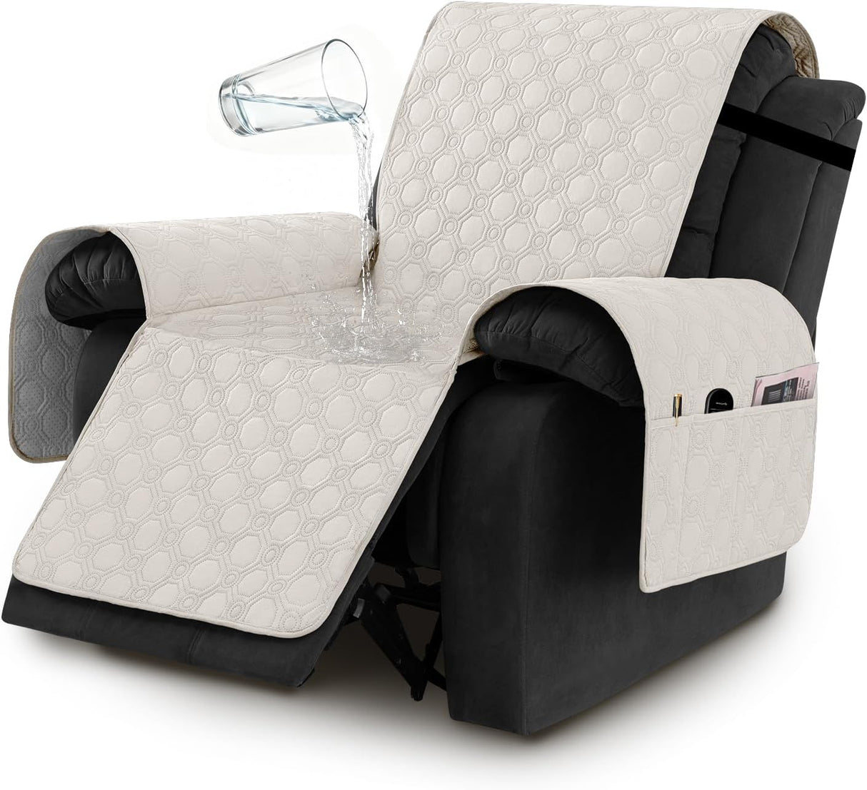 H.VERSAILTEX 100% Waterproof Recliner Chair Cover Non Slip Stay in Place with Pocket
