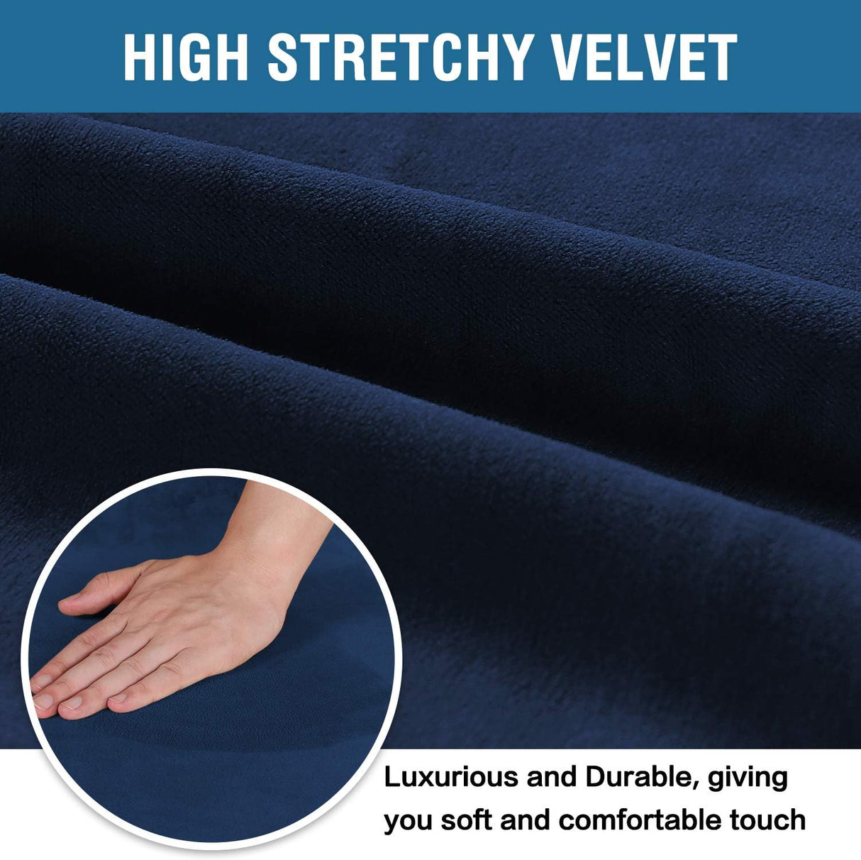 H.VERSAILTEX Velvet Dining Chair Covers Stretch Parson Chair Slipcovers, Set of 2