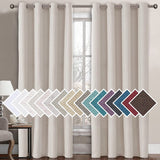 Faux Linen Blackout Thermal Insulated Grommet Curtain