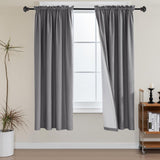 100% Blackout White Liners Window Rod Pocket Curtains