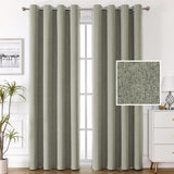 H.VERSAILTEX 100% Blackout Linen Curtains Thermal Insulated Textured Burlap Grommet Window Drapes 2 Panels