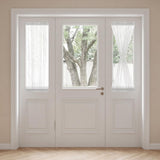 H.VERSAILTEX Linen French Door Curtains Semi Sheer Light Reducing Privacy Doors Window Cover with Tieback | Rod Pocket 1 Panel Door Shades for Glass Living Room Doorways,52" W x 72" L,Linen
