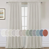 Natural Linen Rod Pocket Curtains Semi Sheer Curtains