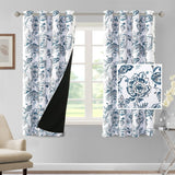 H.VERSAILTEX 100% Blackout Curtains for Living Room Camellia Floral Thermal Insulated Grommet Window Drapes 2 Panels