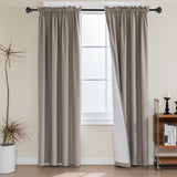 100% Blackout White Liners Window Rod Pocket Curtains