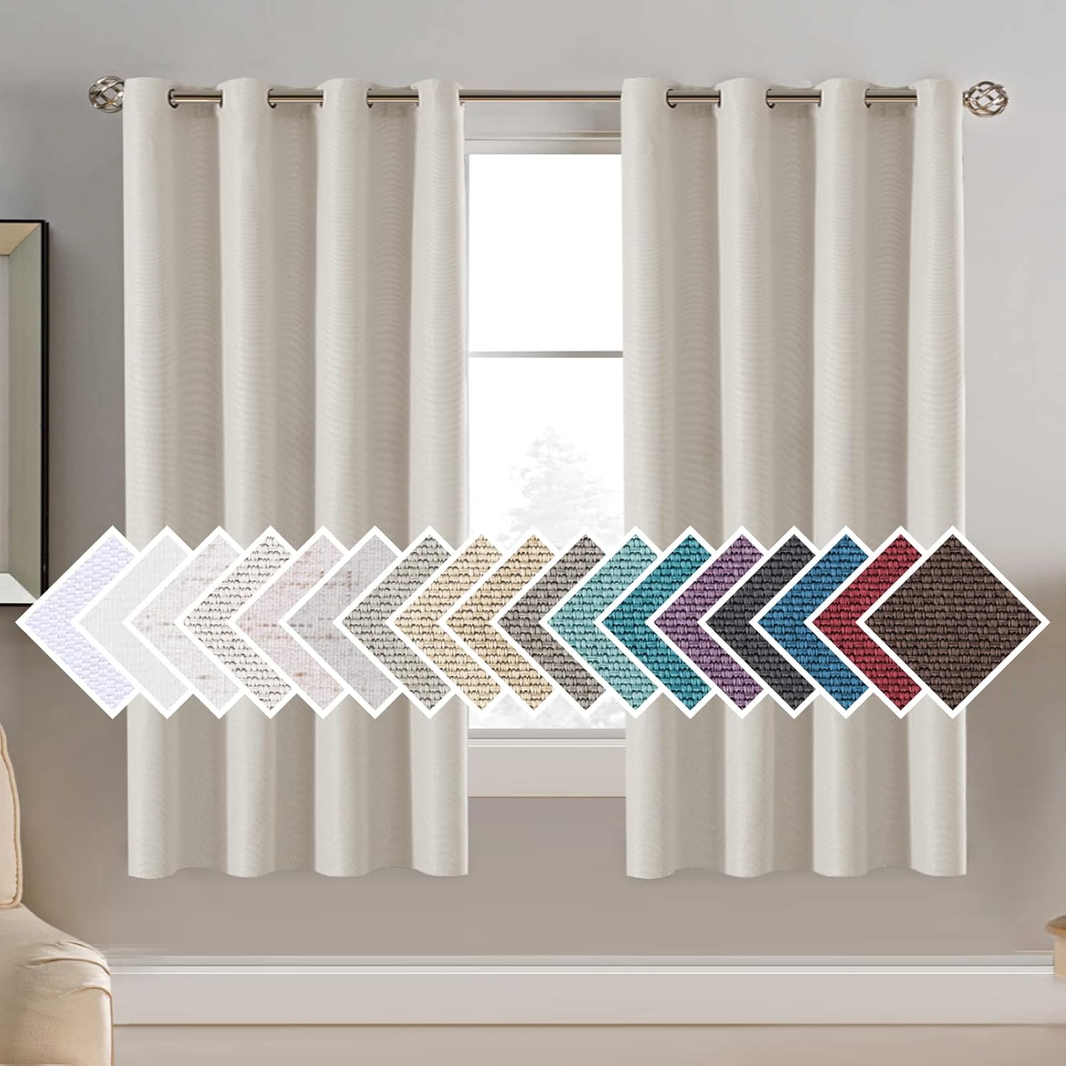 Linen Blackout Thermal Insulated Grommet Curtain