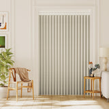 H.VERSAILTEX 100% Blackout Linen Curtain Accordion Door Curtains for Doorway Privacy Folding Closet Door Curtain Room Divider Sliding Door Shade with Hooks, 1 Panel, W55 x L78, Heather Taupe