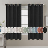 Light Filtering Linen Textured Curtains Grommet Curtains